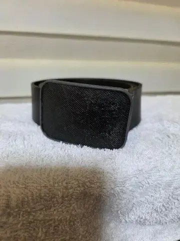 ZARA 블랙 가죽 벨트 사각형 버클