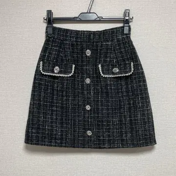 Ank Rouge 프론트 비쥬 트위드 미니 SK