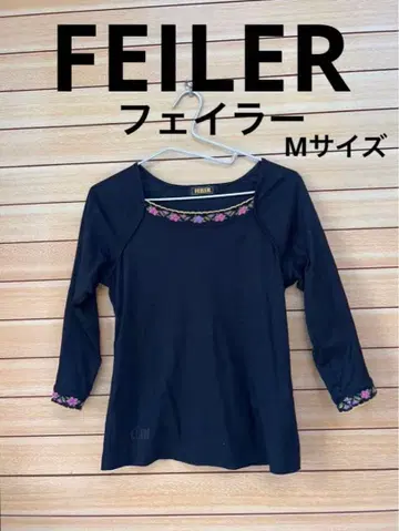 FEILER 페이 꽃무늬 7부 소매 티셔츠 M