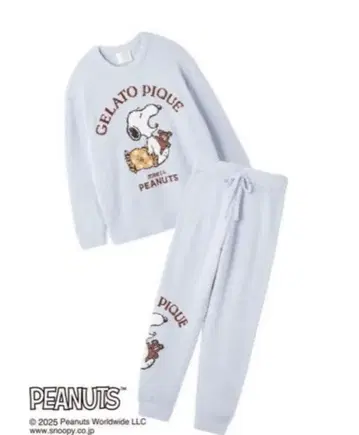 [ PEANUTS ] 오리지널 아트 자카드 풀오버 & 롱 팬츠 세트