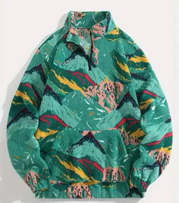 일본 사이즈 XXL (2L) 따뜻한 하프 지퍼 플리스 자켓 남녀 공용