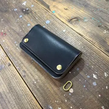 미들 트래커 지갑 언덕 염색 차심 블랙 놋쇠 트래커 지갑