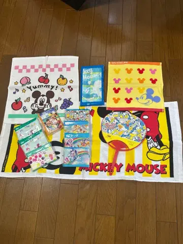 제일생명 미키마우스 페이스 타월 타월 손수건 포켓 티슈, 미니 부채