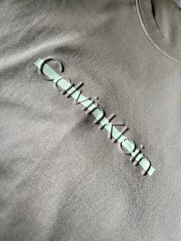 [ Calvin Klein ] 엠보싱 로고 티셔츠 베이지/그레이 S