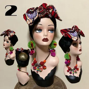 퍼 아프리칸 리본 헤어 터번 헤어밴드