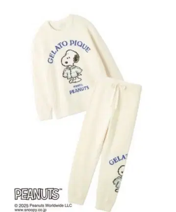 [ PEANUTS ] 오리지널 아트 자카드 풀오버 & 롱 팬츠 세트