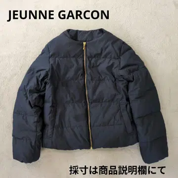 준느 가르송 다운&페더 노카라 다운 자켓 네이비