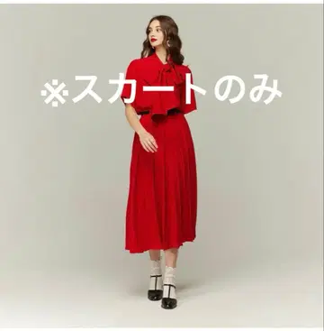 [ 또 다이아몬드 반지를 자랑하다 ] 하이웨스트 플리츠 스커트-red