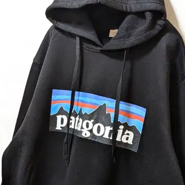 파타고니아 로고 후드 맨투맨 블랙 구제 의류