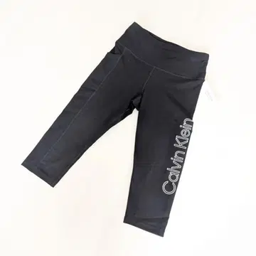 Calvin Klein 레깅스 S 스포츠 반장 사이드 로고 블랙 스패츠