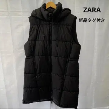 [택 포함 새상품] ZARA 자라 후드 부착 블랙 다운 베스트 L 사이즈