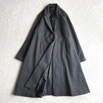 새상품급 미즈이로 인드 울 블렌드 체스터 코트 A라인 경량 롱 기장