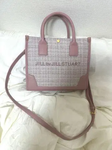 질 바이 질 스튜어트 트위드 숄더 토트 핑크