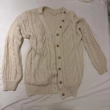 evelyn 케이블 짜임 롱 가디건