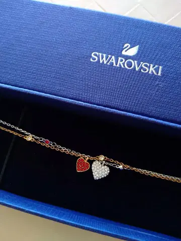 스와로브스키 새상품 하트 2개 세트 팔찌 SWAROVSKI