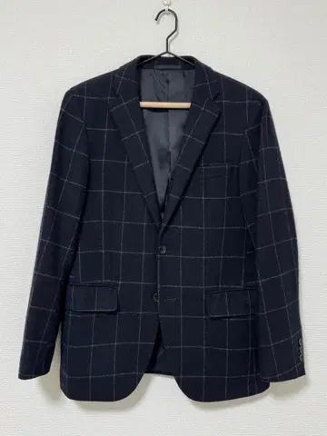 유니클로 체크 테일러드 자켓