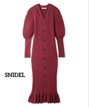 새상품급 2023AW SNIDEL 프론트 버튼 니트 원피스