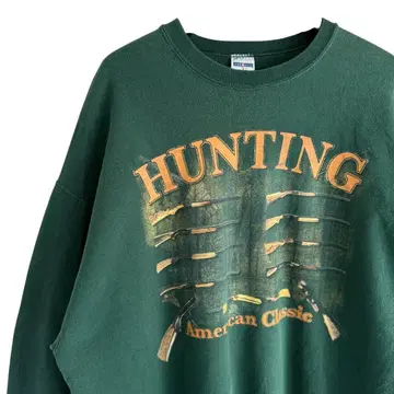 90s 빈티지 JERZEES HUNTING 맨투맨 그린 L1