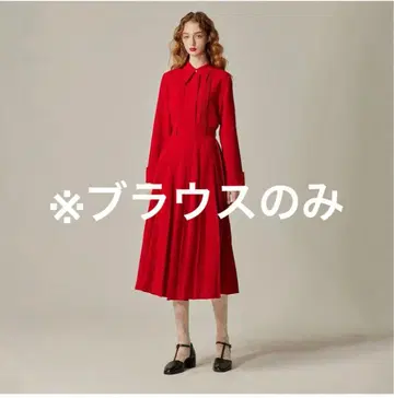 [ 프랑스어 할 수 있나요? ] 핀턱 블라우스-red -