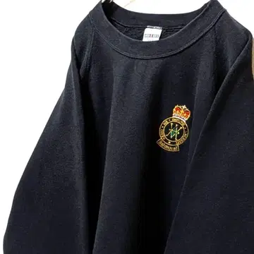 저지 스코틀랜드 문장 자수 맨투맨 트레이닝복 블랙 L 구제 의류