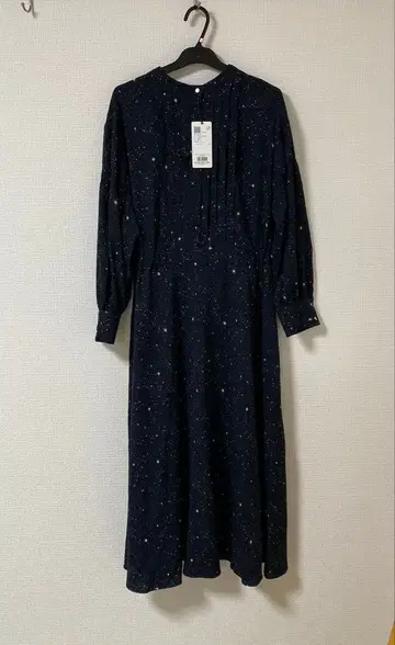 [ 미사용 새상품 ] 프린트 턱 셔츠 원피스