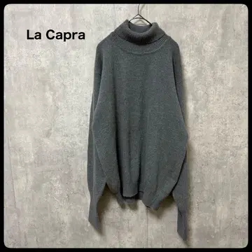 # La Capra 그레이 터틀넥 니트 상의 캐시미어 100%