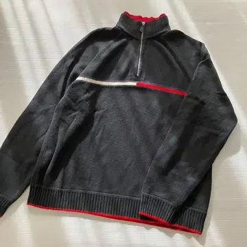 TOMMY HILFIGER 네이비 하프 지퍼 스웨터 L