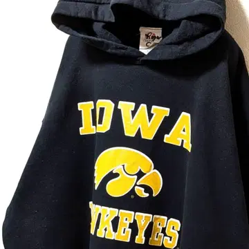 도저 아이오와 호크아이즈 로고 후드 맨투맨 블랙 L 구제 의류