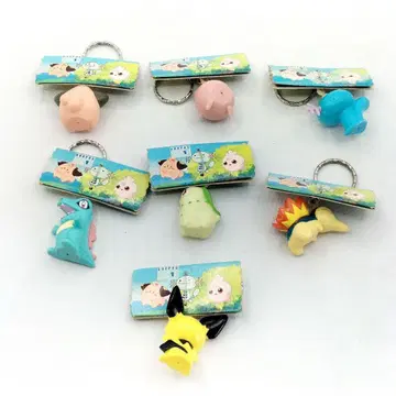 미사용 당시 물건 포켓몬스터 소프트 키링 클리어 타입 7종