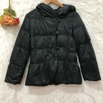 스트로베리 필드 볼륨 다운 자켓 아우터 앞 버튼 블랙