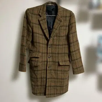 해리스 트위드 체스터 코트 브라운 계열