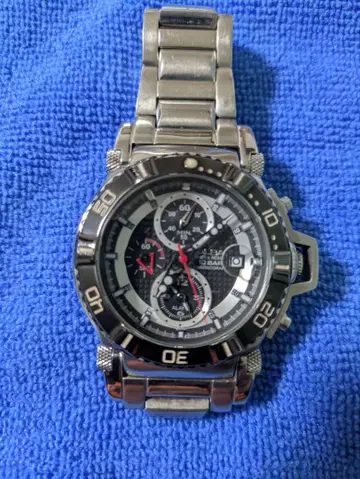 ALBA 크로노그래프 시계 실버/블랙 YM62