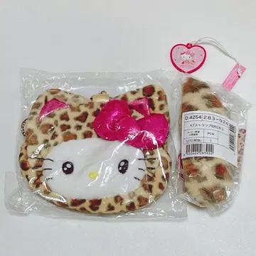 산리오 헬로키티 파우치 스트랩 갸루 고양이 레오파드 무늬 세트