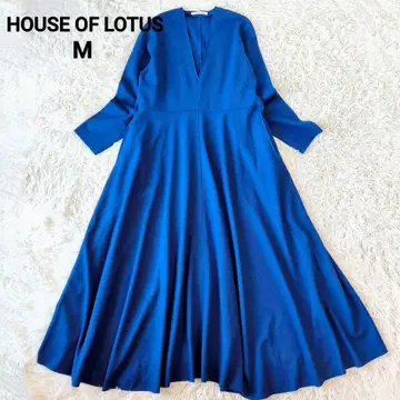 HOUSE OF LOTUS 울 V넥 원피스 맥시 길이