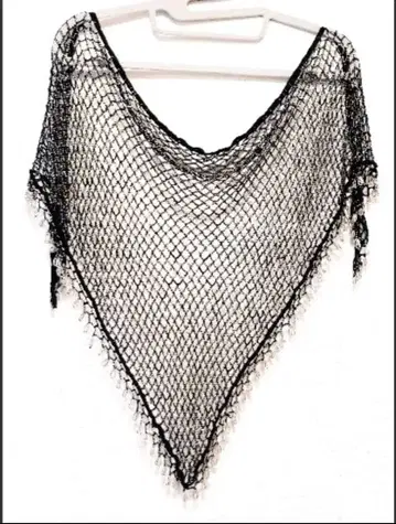 이집트제 밸리댄스 손뜨개질 비즈 트라이앵글 힙행 숄