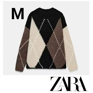 완판템 ZARA 마름모 니트 스웨터 M