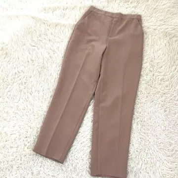 글라시에 턱 디테일 테이퍼드 팬츠 L 사이즈 고급 더스티 핑크