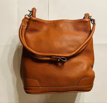 브라운 가죽 핸드백 [ Caspiel Cats ]