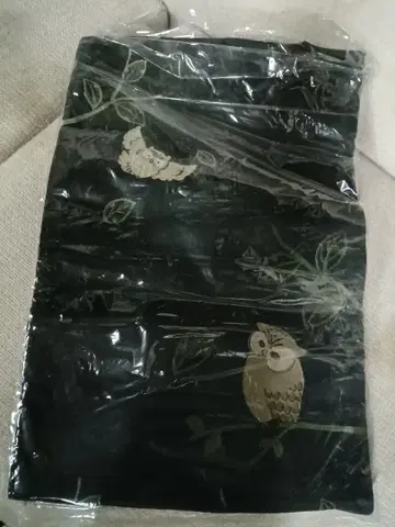 새상품 미사용품 옷감 부엉이 패턴 자수