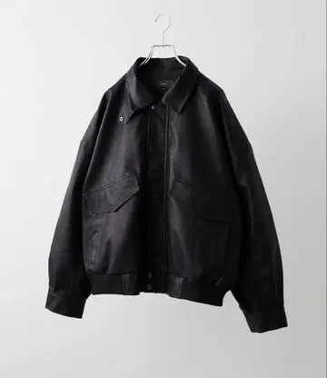 Vintage Design Blouson/빈티지 디자인 인조 가죽 블루종