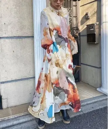 아메리빈티지 UNDRESSED AMELIA INK ART DRESS