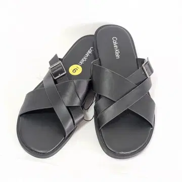 Calvin Klein 샌들 블랙 슬립온 무지 27cm 남성용