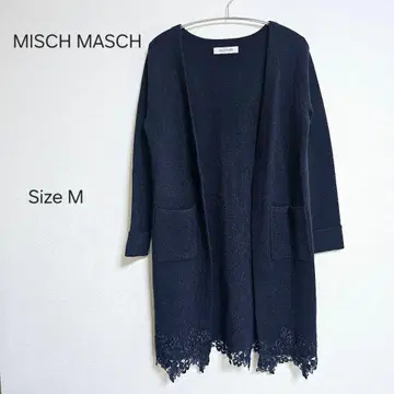 새상품급 MISCH MASCH 네이비 롱 가디건 밑단 레이스 M