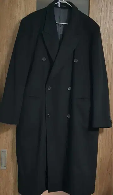 BELTA BUONO 더블 브레스트 롱 코트 블랙