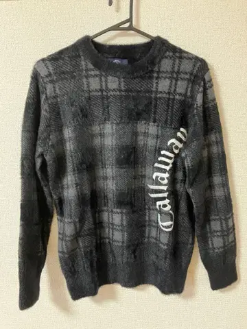 캘러웨이 체크 무늬 긴팔 스웨터