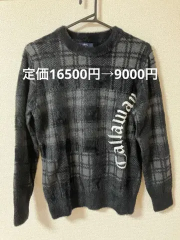 캘러웨이 체크 무늬 긴팔 스웨터