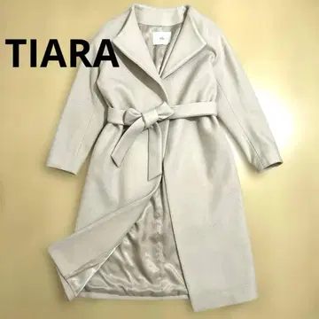 TIARA 롱 코트 울 100% 티아라 핑크 베이지