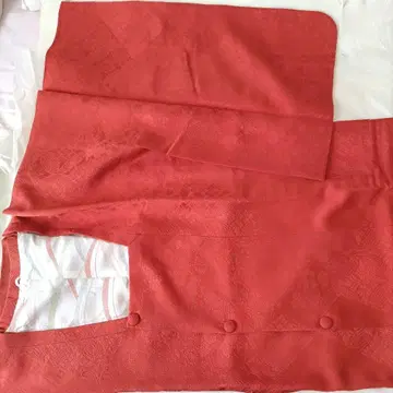 기모노 미치유키 코트 기모노 코트 7부 기장 오렌지 실크