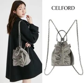 새상품급 CELFORD 체인숄더 프릴 GRY