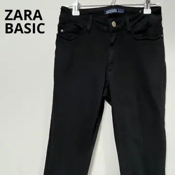 ZARA BASIC Z1975 블랙 스키니 데님 슬림 레그 팬츠 M